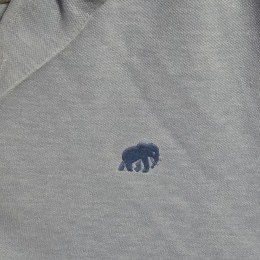 Banana Republic Slim Fit Polo Shirt Mens XL Tall Blue Elephant Logo Pique Knit